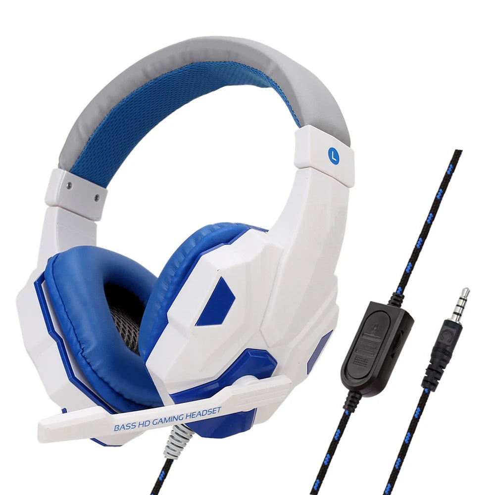 Wired Gaming Headsets With 120° Adjustable Noise Cancelling Microphone PC Gamer Headphones For PS4/PS5/Xbox Smartphone Laptop